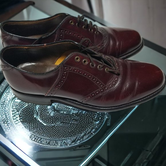 Keith Highlander Dress Shoes Burgundy Brown Leather Lace Up USA Men' Size -8 1/2 - Picture 6 of 15